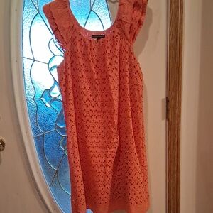 Adorable Coral Eyelet Dress for Girls